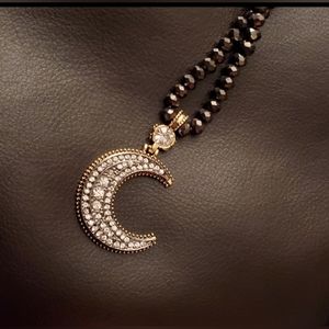 Amrita Singh crystal moon necklace, adjustable
